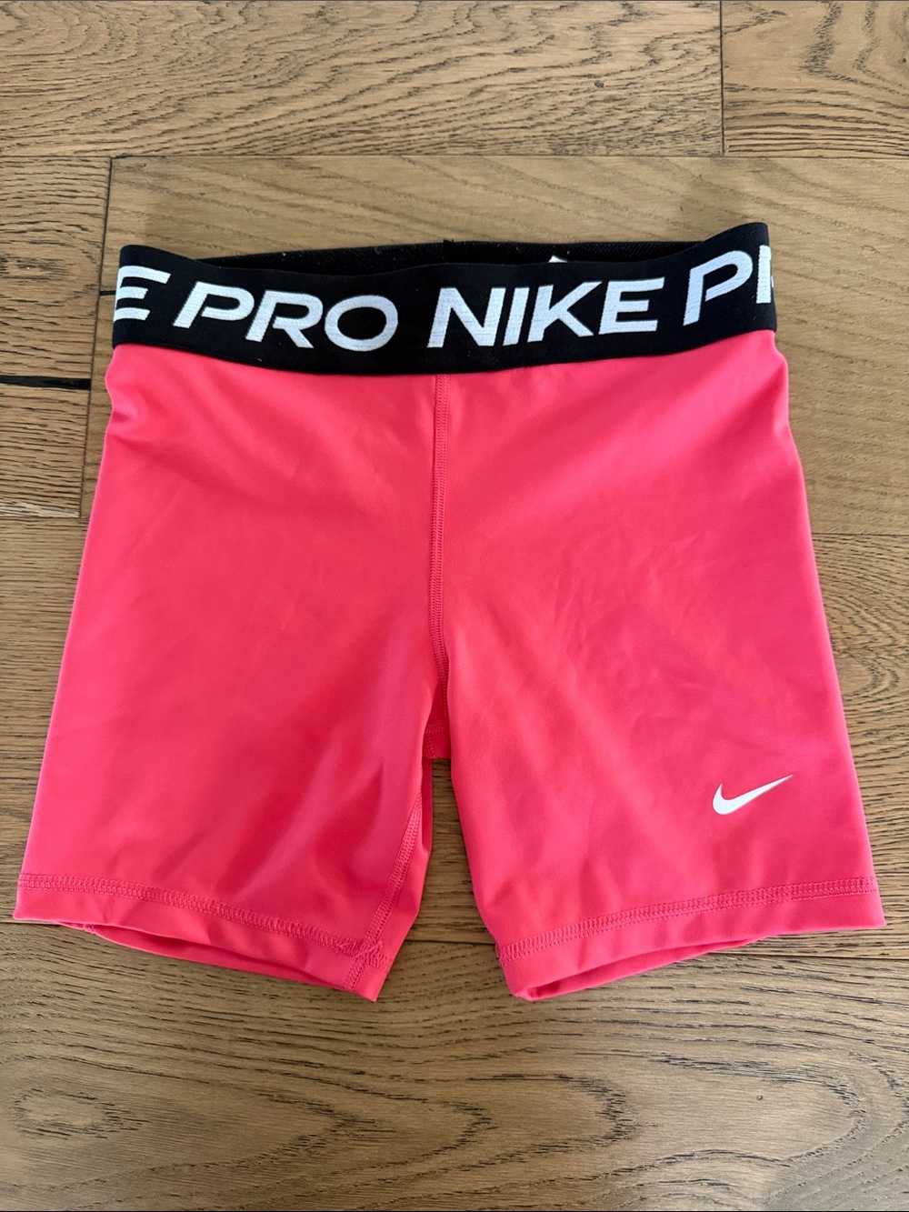 Nike Pink Pro Compression Shorts with Logo Waistband